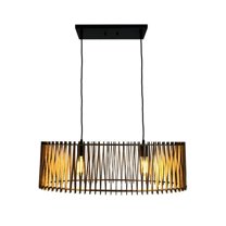 EQLight Itzanami 2-Light Cage Wood Island Pendant