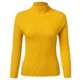 thumbnail image 4 of TRUBKH Fall Outfits for Women Turtleneck Sweater Long Sleeve Fall Casual Sweater Seamless Knit Wool Blend Sweater Pullover Top Drop Shoulder Sweaters Outfits for Women Yellow One Size, 4 of 7