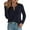 Navy Blue, variant on PRETTYGARDEN Long Sleeve Shirts for Women Fall V Neck Waffle Basic Tee Dressy Casual Winter Blouses Knit Tunic Tops