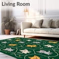 thumbnail image 2 of ODIKA 6'x9' Machine Washable Non-Slip Area Rug, Joyful Paws Starlit Floor Covering Enchanted Accessory High Traffic Rug, Green, 656158, 2 of 7