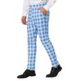 thumbnail image 4 of INSPIRE CHIC Men's Formal Color Block Slim Fit Flat Front Plaid Dress Pants, 4 of 6
