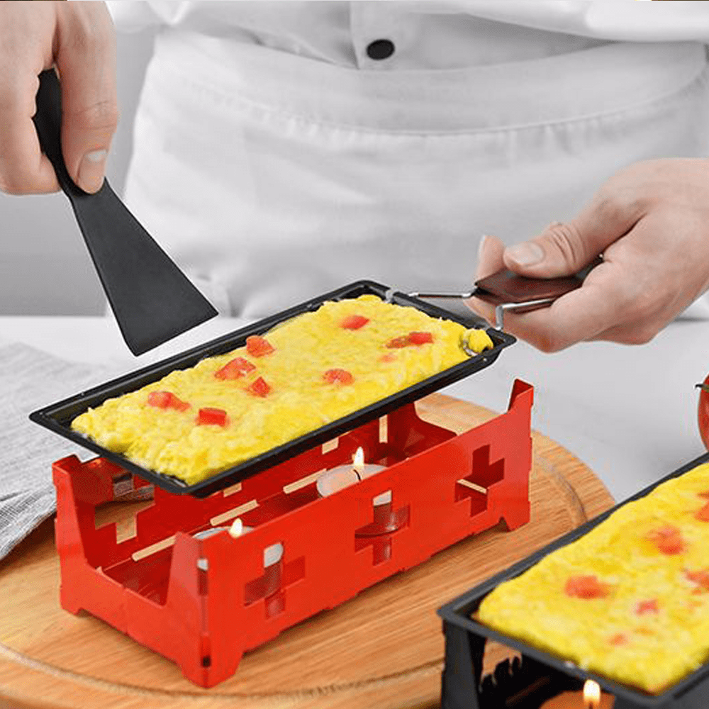 Milk Cheese Portable Non-Stick Metal Cheese Raclette Oven Grill Plate Rotaster Baking Tray Stove Set Kitchen Baking Tool