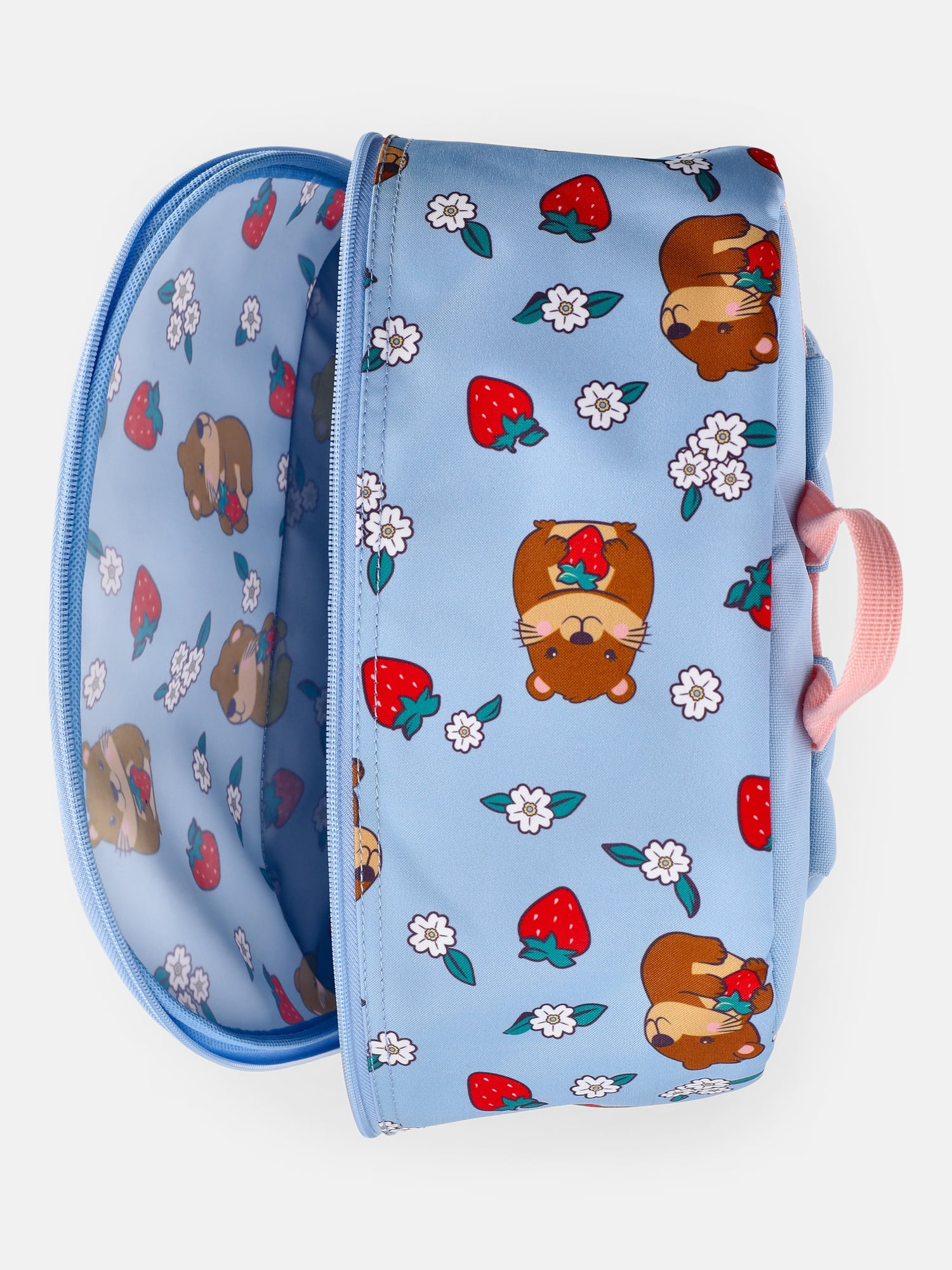 Wonder Nation Girl's 17" Cappy Berry Capybara Backpack & Lunch Set, Blue