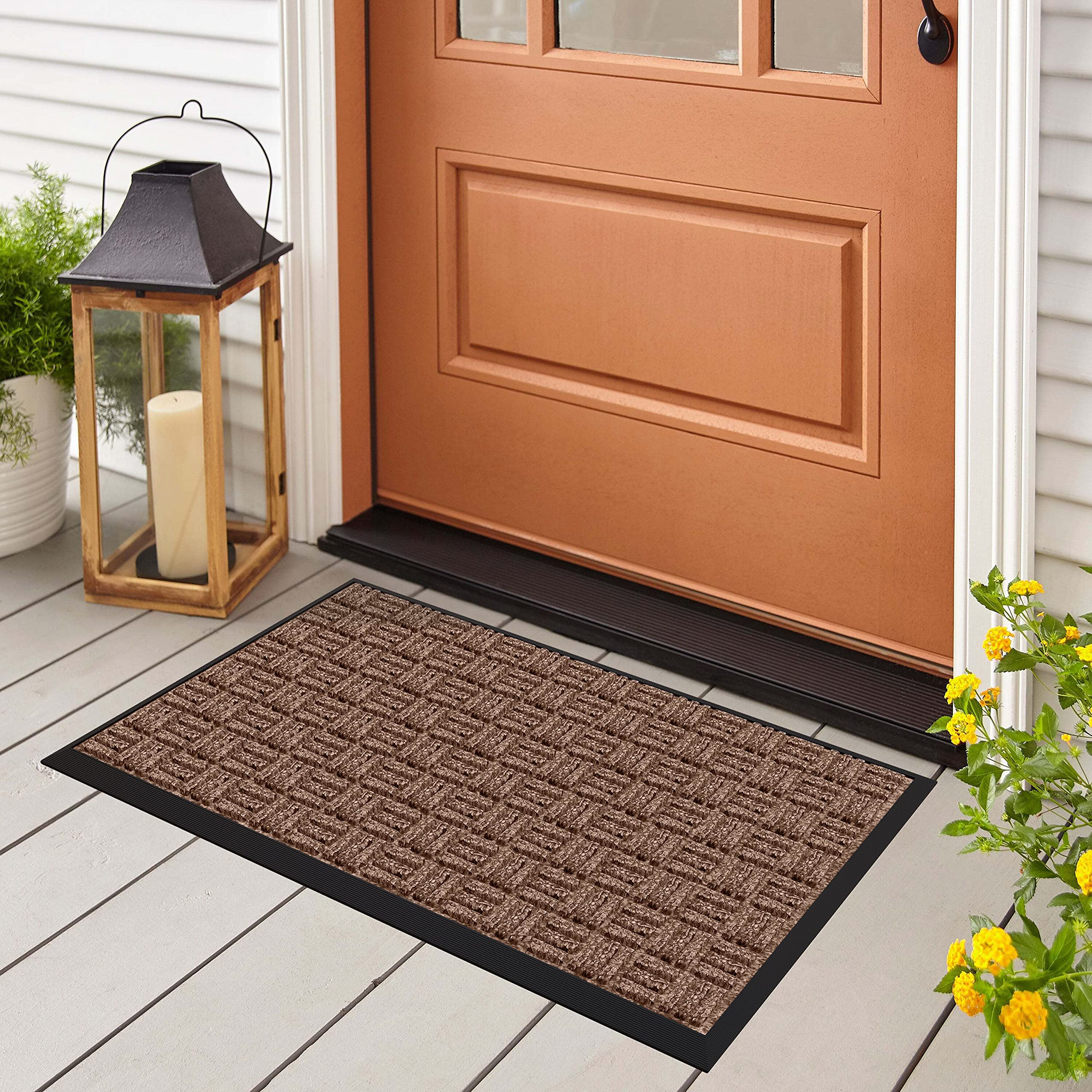 Ultralux Premium Indoor Outdoor Entrance Mat, Absorbent, Strong, Anti-Slip Entry  Rug Heavy Duty Doormat, Blue