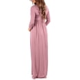 thumbnail image 4 of Mother Bee Maternity V-Neck 3/4 Sleeve Ruched Waist Dress, 4 of 4