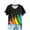 8-Multicolor, variant on Tops for Women Short Sleeved Round Neck Rainbow Casual Printed T-shirt Top Multicolor S