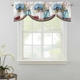 thumbnail image 2 of Tie Up Valances for Windows, Spring Botanical Adjustable Valance Curtains Window Treatment for Living Room/Bedroom, Blue Floral Vase Watercolor Rod Pocket Kitchen Curtains & Drapes 42x18 Inch, 2 of 9