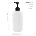 thumbnail image 5 of Cornucopia Brands Shower Pump Bottles (Set of 3, White); 16oz Plastic Pump Dispensers for Shampoo, Conditioner, and Body Wash, 5 of 7