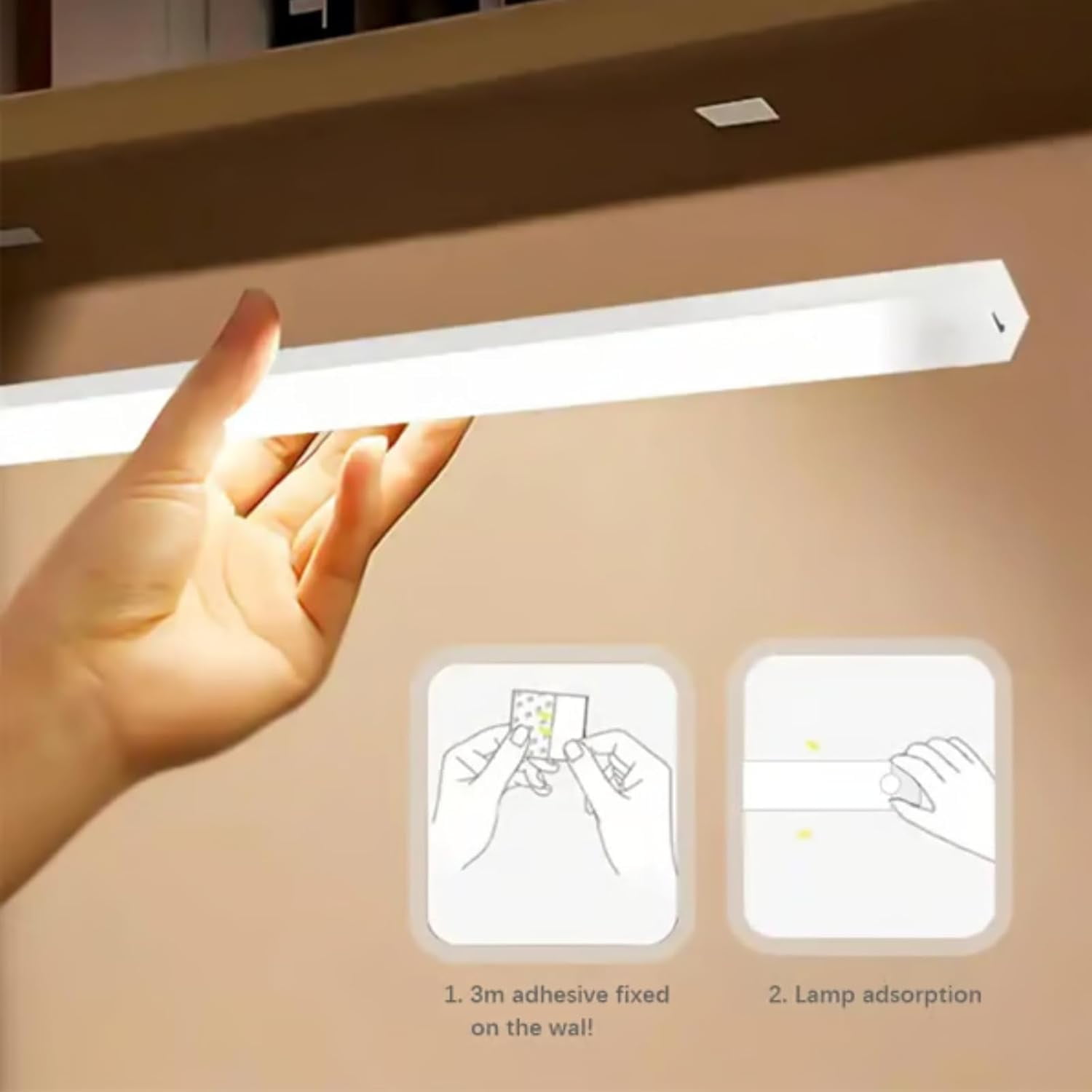 Magnetic Rechargeable LED Motion Sensor Lights – 3 Color Temperature Closet Lights, USB Stick-on Wireless Lights for Wardrobe, Cabinet, Stairs, Hallway