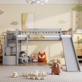 thumbnail image 2 of Newboti Furniture Stairway Twin Size Loft Bed with Two Drawers and Slide,Gray 77665, 2 of 16