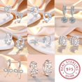thumbnail image 2 of Pendientes de plata de ley 925 con hebilla de circonita para mujer, accesorios de joyería, regalo de fiesta, 2 of 4