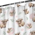 thumbnail image 3 of White Highland Cow Pattern Shower Curtain 36"x72" ,Bathroom Decorative Shower Curtains Set with 12 Hooks,Modern Waterproof Washable Shower Curtain, 3 of 6