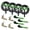 Green, variant on Mega Cargo Control Adjustable Car Tie Downs O-Ring With Ratchet Snap Hooks, 4 Pack, Black