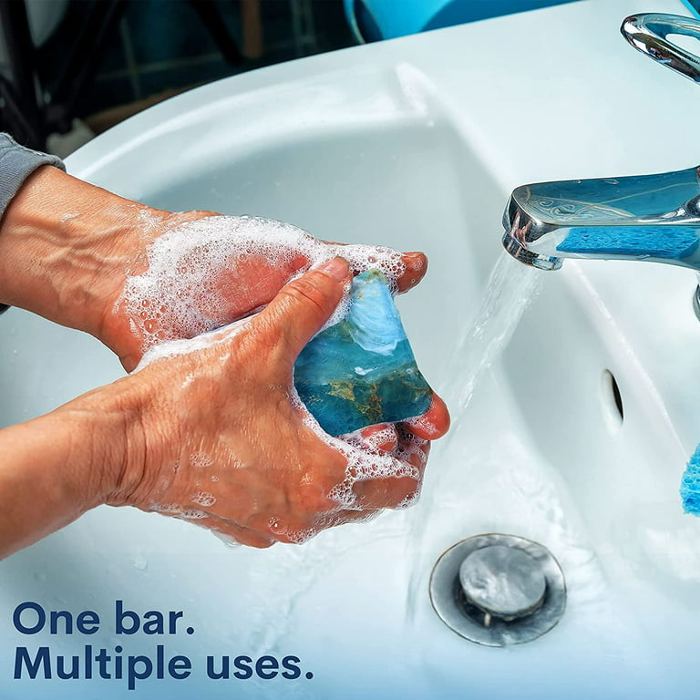 TS Pink Blue Agate SoapRocks - Bar Soap for Bath, Body, Face & Hand soap -  Bathroom Decor & Bubble Bath Home Essentials - Bathroom Soap Gifts for