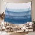 thumbnail image 2 of Haze Blue White Ombre Large Tapestry for Bedroom Wall Hanging Tapestry,Vintage Gradient Striped Aesthetics Ceiling Backdrop Tapestries Poster Blanket Wall Decor for Teens Room Living Room 86" x 104", 2 of 8
