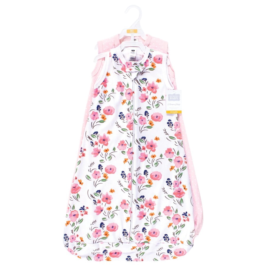 Hudson Baby Infant Girl Cotton Long-Sleeve Wearable Sleeping Bag, Sack, Blanket, Floral Bouquet Sleeveless, 18-24 Months