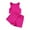 Hot Pink, variant on snilers Girls Summer Clothes 2 Piece Cute Outfits Crew Neck Tank Tops and Drawstring Shorts Sets Casual Beach Clothing Sets for Kids 1-7 Years