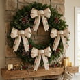 thumbnail image 6 of Yeuimy Christmas Ribbon Bows,Burlap Plaid Pre‑Tied 2‑Loop Bow,Vintage Bow Ornaments,Beige Plaid Bows For Xmas Tree,Buffalo Plaid Xmas Decor For Crafts,Holiday Decorations,Bows For Decoration, 6 of 6