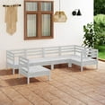 thumbnail image 1 of vidaXL 6 Piece Garden Lounge Set Solid Pinewood White, 1 of 3