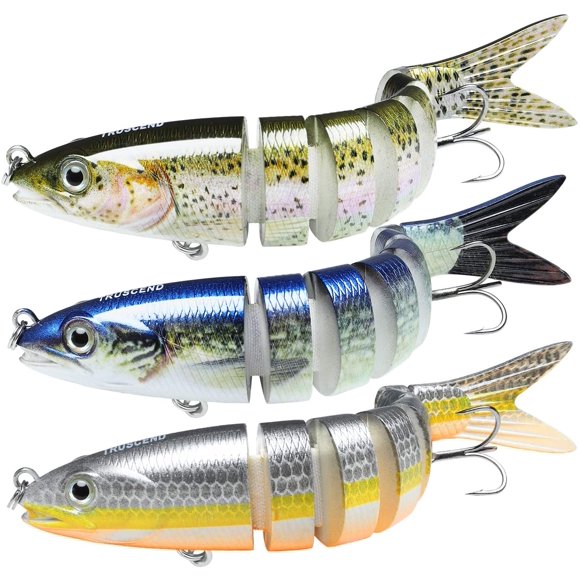 Fishing Lures for Bass Trout Segmented Multi Jointed Swimbaits Slow Sinking Swimming Lures for Freshwater Saltwater Fishing Lures Kit
