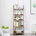 thumbnail image 6 of BALANBO 5 Tier Bookshelf& Leaning Ladder Shelf for Storage Rack Display & Organizer Shelves,Brown, 6 of 7