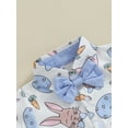 thumbnail image 5 of Toddler Boys Easter Outfits Carrot Rabbit Print Bowtie Short Sleeve Shirts Tops and Shorts 2Pcs Summer Clothes Set, 5 of 9