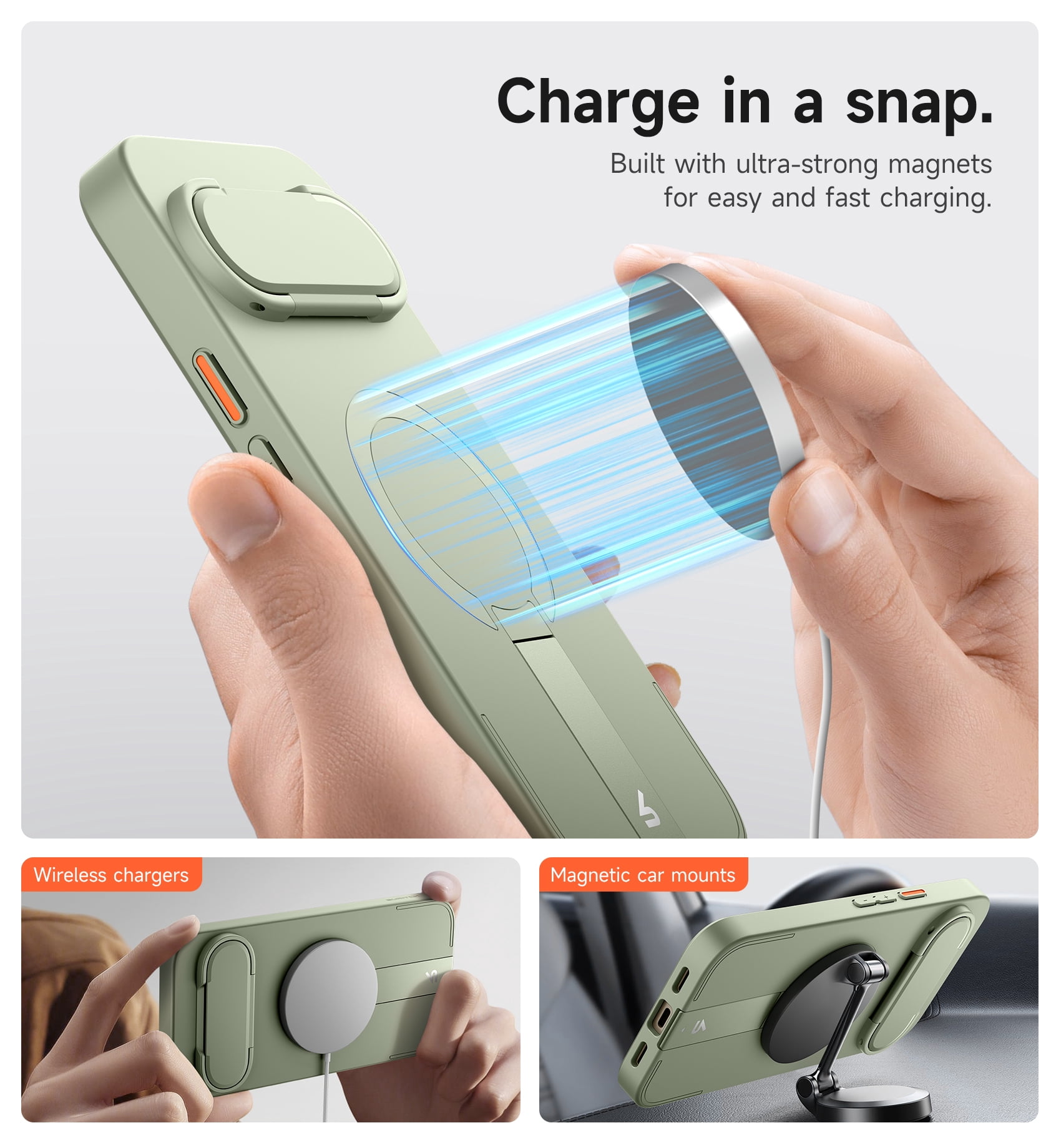 Suritch for Google Pixel 10 Pro XL Phone Case, Magnetic Shockproof Protective Cover with Camera Cover and Adjustable Metal Kickstand, Green