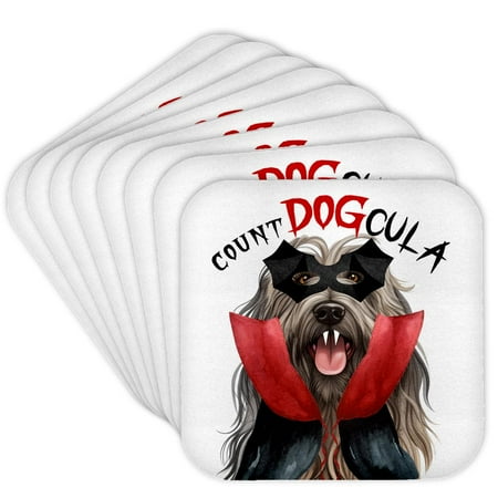 

3dRose The Belgian Tervuren dog mom will love this Halloween vampire dog. Set of 8 Coasters - Soft