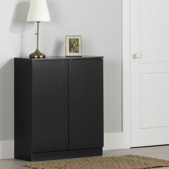 Armoire de rangement 2 portes, fini Chêne noir, collection Essence de Meubles South Shore