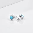 thumbnail image 3 of TANGPOET Turquoise Female Ear Studs Sterling Silver Simple Earrings for Adult, 3 of 6