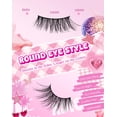 thumbnail image 2 of Pestañas postizas media luna estilo cat eye Adious HF02 con puntas desfiladas, 2 of 6