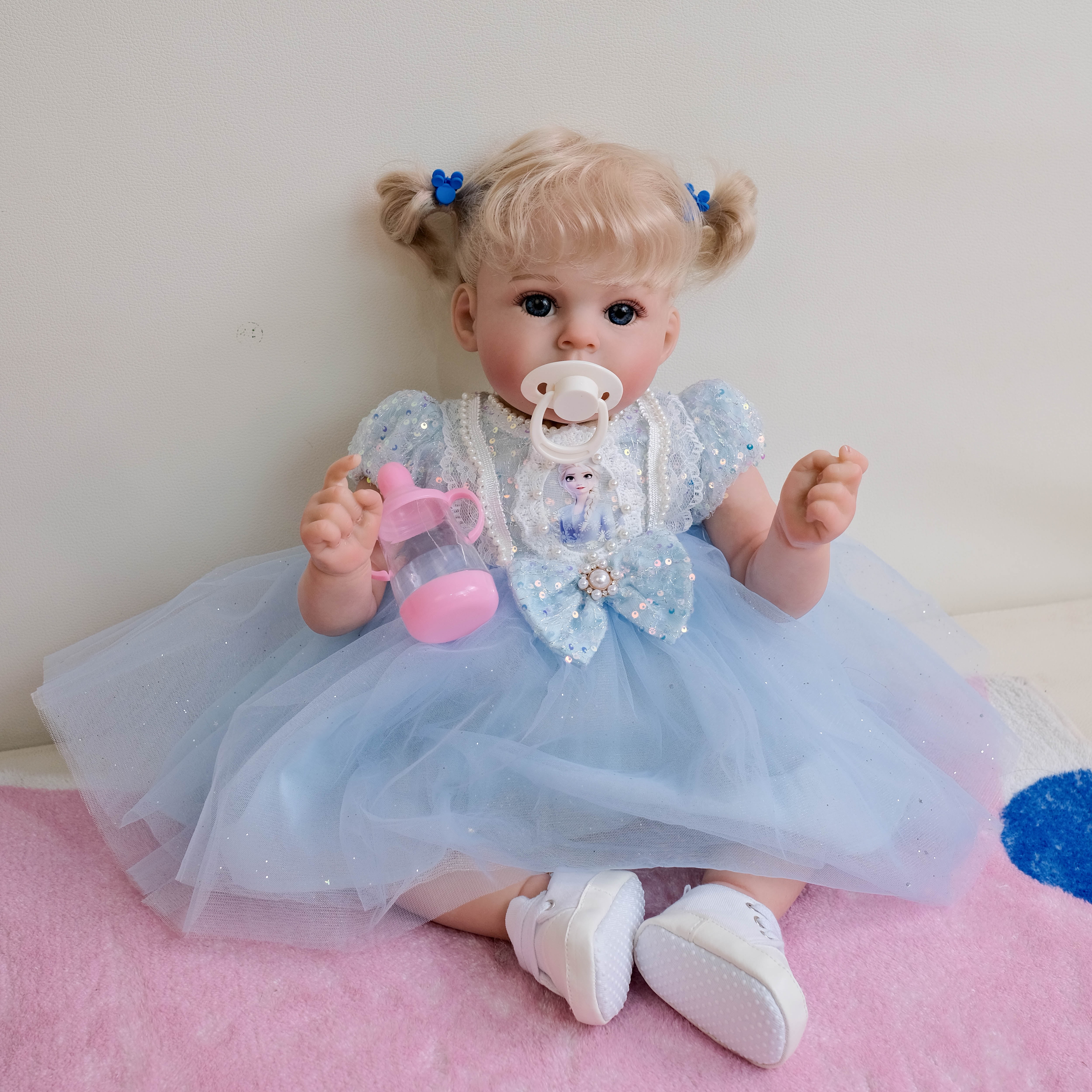 Lifelike Reborn Baby Dolls 20 inch Cloth Body Feeling Realistic Newborn Dolls Real Newborn Baby with Poseable Limbs and Feeding Toy for 3+ Years Old Kids