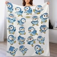 thumbnail image 4 of Piplup Blanket Super Soft Cozy Warm Plush Throw Blanket for Boys Girls Kids, Lightweight Fuzzy Flannel Blankets for Couch Sofa Bed Travel Camping Gifts 60"x80", 4 of 8