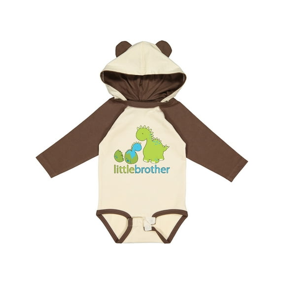 Inktastic Dinosaur Little Brother Green Boys Long Sleeve Baby Bodysuit