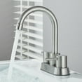 thumbnail image 2 of feetron Brushed Nickel Dual Handle Faucet Bathroom Basin Faucet with Drain Mixer Tap, 2 of 11