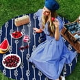 thumbnail image 3 of Coastal Whiet Knot Round Tablecloth 60 Inch - Waterproof Fabric Table Cloth Protector, Navy Blue Summer Beach Seaside Nautical Tablecloths Washable Table Cover for Kitchen Banquet Coffee Table Party, 3 of 6