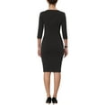 thumbnail image 4 of MODA NOVA Juniors Sheath Dress Zipper Neck Pencil Wear-to-Work Dress, 4 of 6