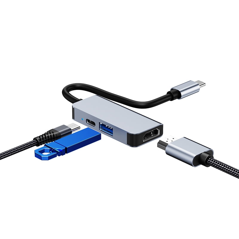 DOONJIEY 3 in 1 USB C Hub Type C to HDTV USB3.0 87W PD Ports Hub for Laptop Extender Adapter