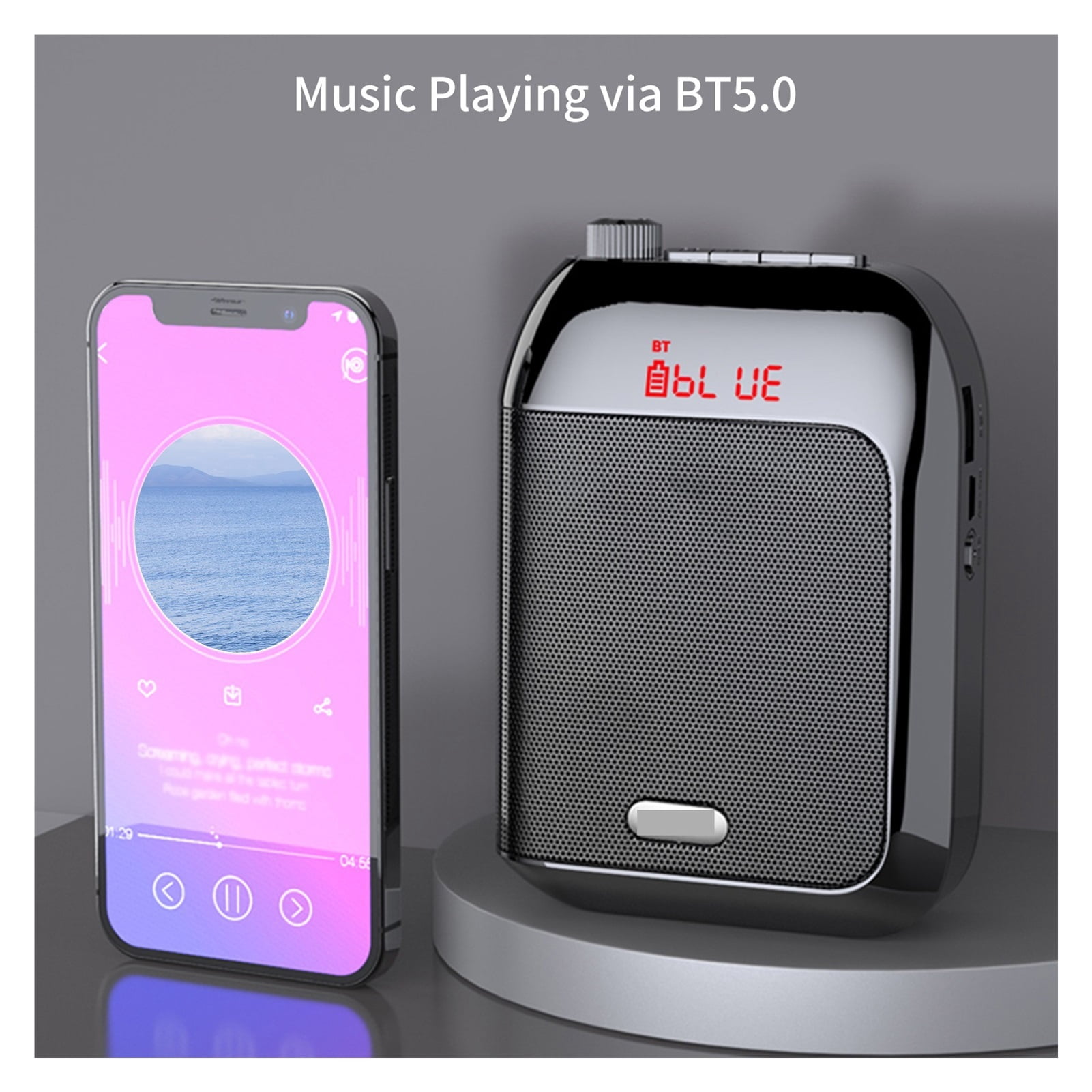 15W Recharable Portable Wireless Voice Amplifier For Teachers Tour Guide Speaker W/ Mic FM Radio AUX Audio Recording ,Powerful&Original Sound