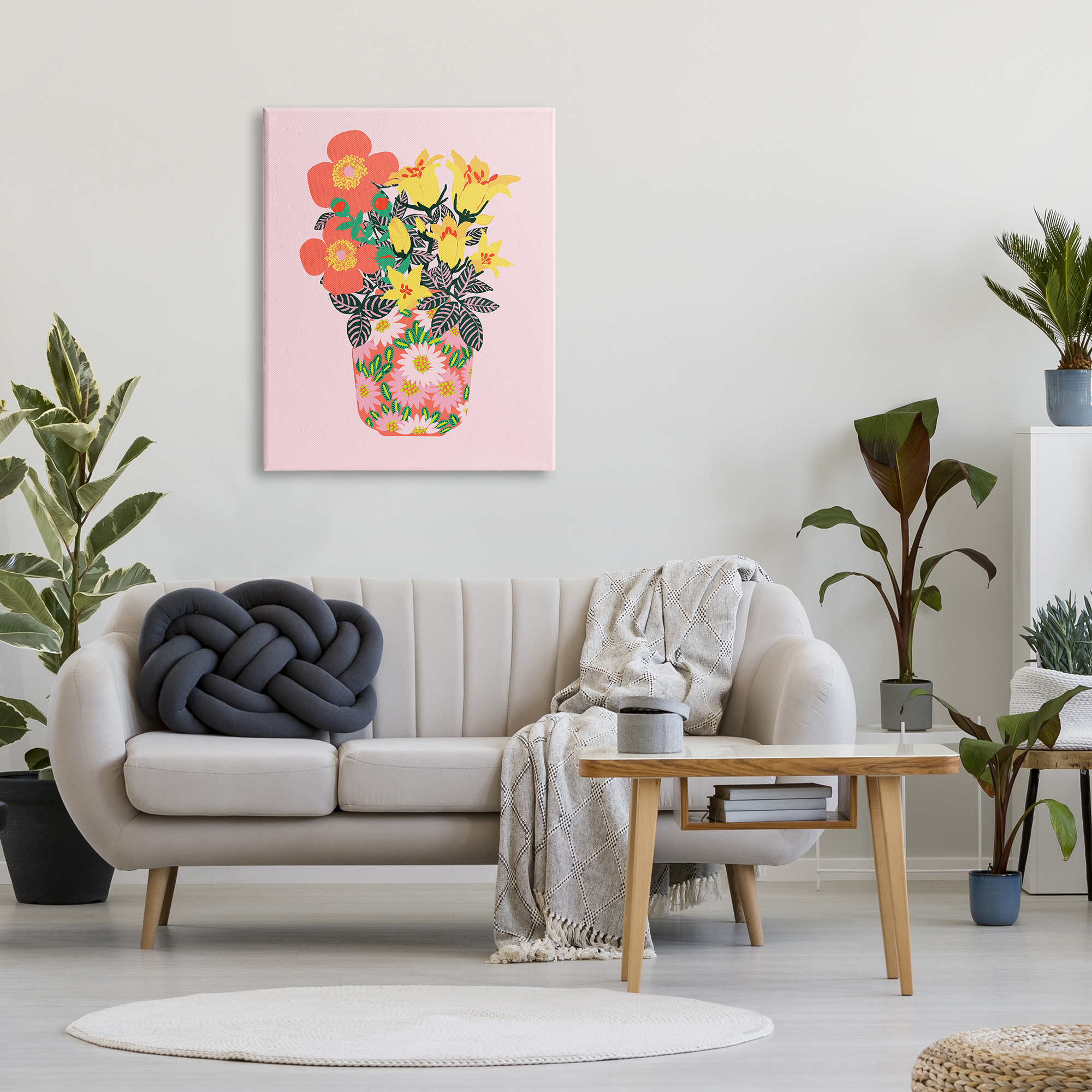 Stupell Industries Pink Modern Bouquet Botanical & Floral Painting Gallery Wrapped Canvas Art Print Wall Art, 30 x 40