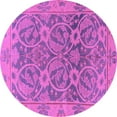thumbnail image 1 of Ahgly Company Indoor Round Abstract Purple Modern Area Rugs, 4' Round, 1 of 4