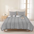 thumbnail image 3 of Twin XL Quilt Set 68''x98'', Gray Striped Lightweight Summer Bedspread Coverlet Set with 2 Pillow Shams, Modern Abstract Art Geometric Stripes Breathable All Season Quilt Bedding for Dorm/Guest Room, 3 of 9