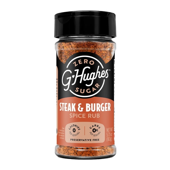 G Hughes Zero Sugar Steak & Burger Spice Rub, 5.75 oz