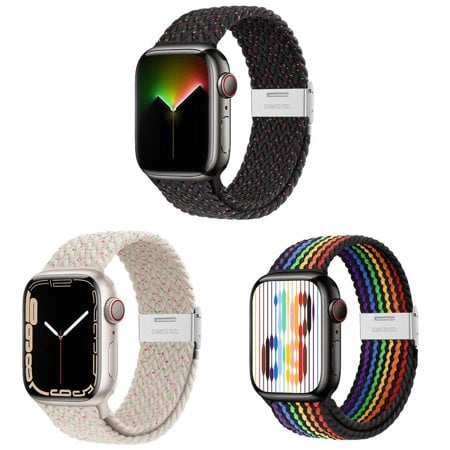 LEIXIUER Braided Solo Loop Strap for Apple Watch Bands 40mm 44mm 45mm 41mm 42mm 38mm 49mm Men Women Elastic Nylon Wristwatches Sport Loop Band Belt Bracelet iWatch Series 8 7 SE 6 5 4 3 2 1 Wristbands