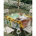 thumbnail image 3 of Square Outdoor Tablecloth with Umbrella Hole Cow Sunflowers Outside Table Cloth Waterproof Patio Table Cover Farmhouse Pastoral Animals Flowers Plants Zipper Tablecloths for Picnic Camping 60x60 Inch, 3 of 8