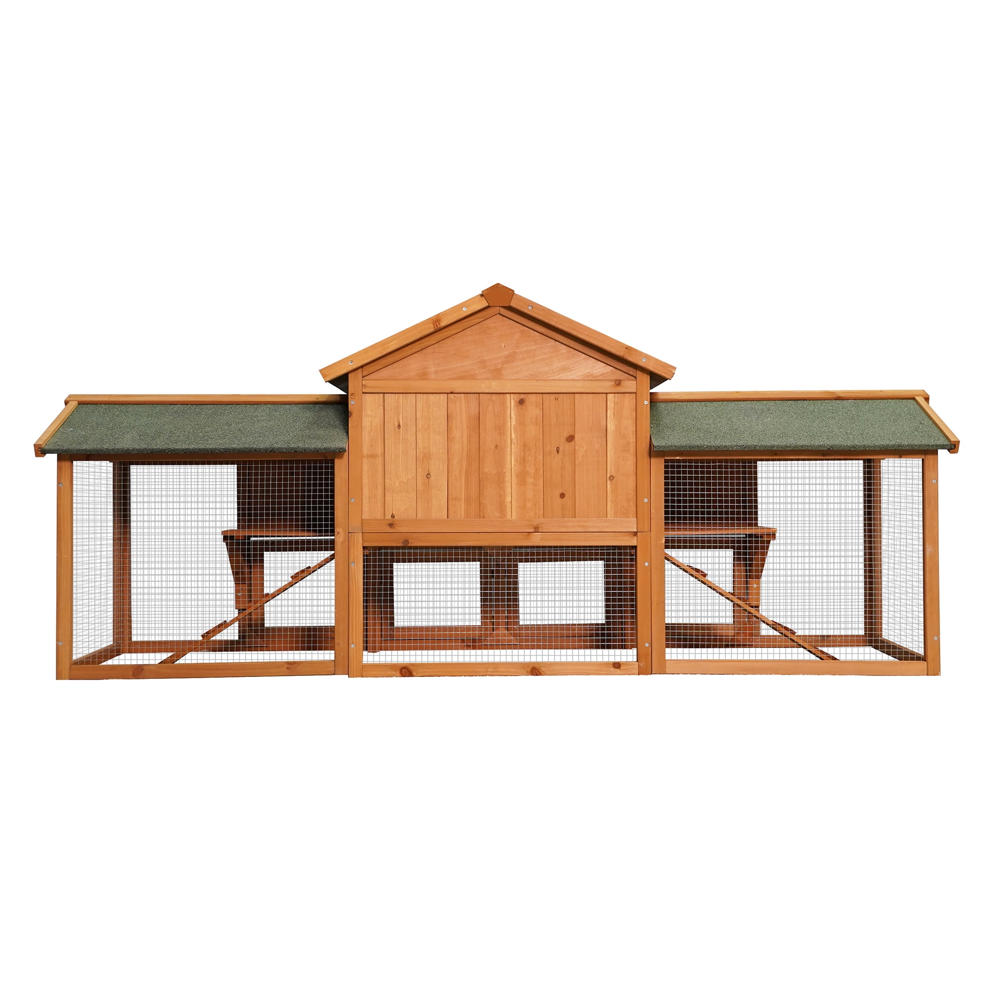 Pefilos 79" Large Rabbit Hutches for Outdoor, Bunny Cage with 2 Runs & Tray, 2-Tier Wooden Hen House with Asphalt Roof for Garden Backyard, Orange Pefilos 79" Large Rabbit Hutches for Outdoor, Bunny Cage with 2 Runs & Tray, 2-Tier Wooden Hen House with Asphalt Roof for Garden Backyard, Orange