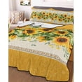 thumbnail image 3 of Quilts Queen Size, Sunflower Yellow Soft Comforter Bedding Set for Bed, Retro Southwest Country Plant Leaf Floral Lightweight Quilted Bedspread with Pillow Cover(2 Pieces) for All Season, 90x96 Inch, 3 of 6