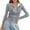 Grey, variant on Women's Double Zip Ribbed Knit Cardigan Tight Fitting Crop Top with Collar Long Sleeve Compression Shirts for Women