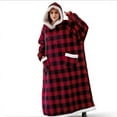 thumbnail image 2 of 1pc Flannel Blanket With Sleeves, Winter Hoodies Sweatshirt, Women Men Pullover Fleece Giant TV Blanket, 2 of 5
