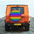 thumbnail image 6 of Susaid Colorful Glitter Rainbow Print Tire Covers,Waterproof Anti-UV Snow Sun Rain Tire Covers for RV,Truck, SUV, Trailer, Camper-17 inch, 6 of 6